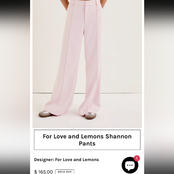 FOR LOVE & LEMONS Shannon Pants Camel Wide Leg Front Seam Knit Trousers Sz S - Picture 2 of 13